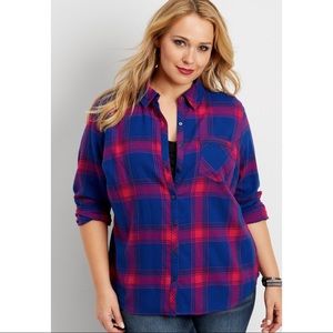 MAURICES  Plus Size Button Down Flannel Shirt